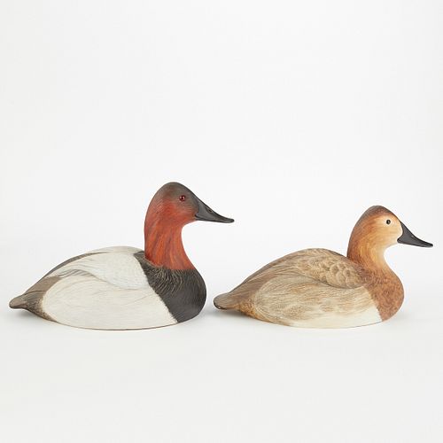 PAIR OF ROBERT KERR WOOD DUCK DECOYSRobert 380a02