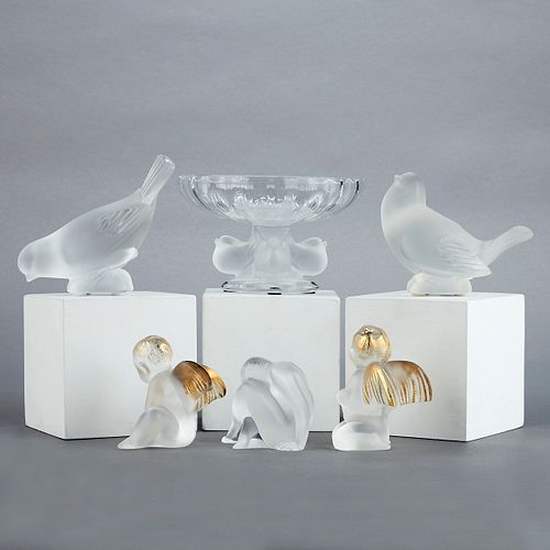 GRP 6 LALIQUE GLASS CRYSTAL FIGURESLalique  380ab6