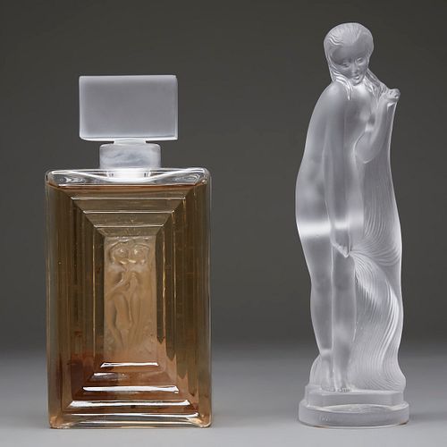 2PC CRYSTAL LALIQUE PERFUME BOTTLE 380aba