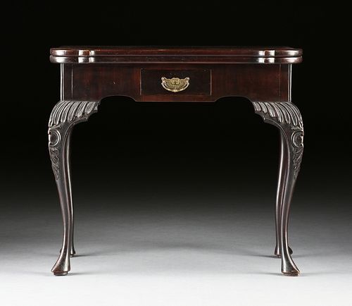A QUEEN ANNE MAHOGANY GAMES TABLE  380af4