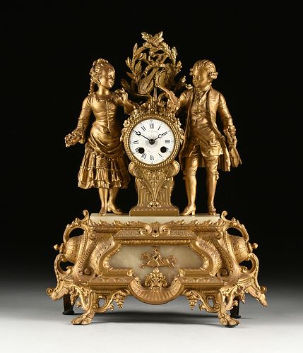 A FRENCH MOZART AND SISTER GILT METAL