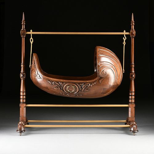 A CONTINENTAL GONDOLA FORM WALNUT