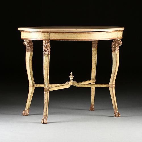 AN ITALIAN OVAL FORM PAINTED TABLE,