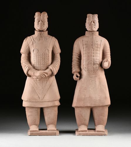 TWO CHINESE TERRACOTTA WARRIOR