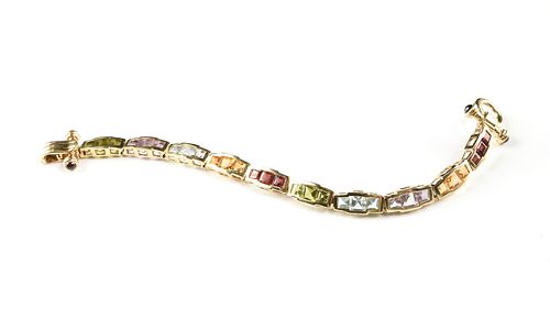 A GEOMETRIC 14K YELLOW GOLD MULTI GEMSTONE 380c5e