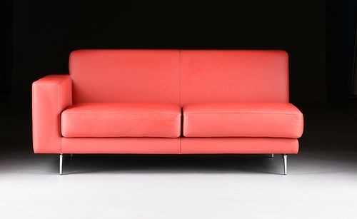 A DELLAROBBIA RED LEATHER UPHOLSTERED 380ca1