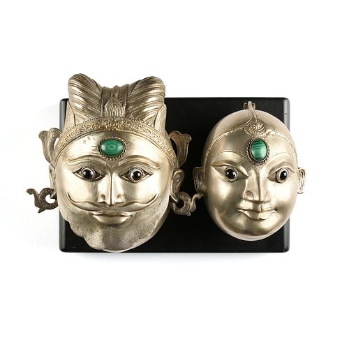 A PAIR OF INDIAN SHIVA AND PARVATI