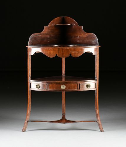 A FEDERAL MAHOGANY CORNER WASH STAND,