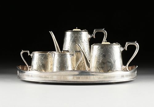 A FIVE PIECE ENGLISH SHEFFIELD SILVERPLATED