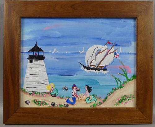 CAPE COD PAINTING SIGNED MARGIE 3836ae