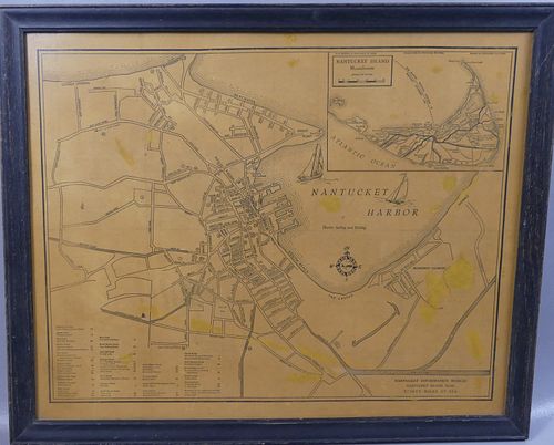 OLD NANTUCKET MAPOld framed Nantucket 3836b8