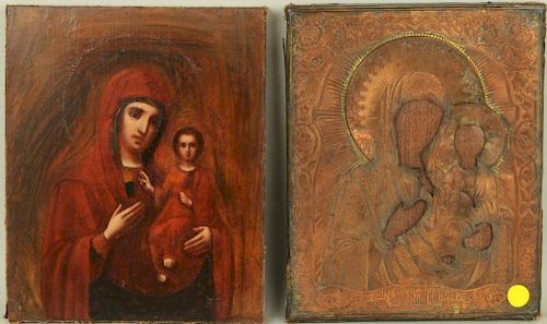 RUSSIAN ICON OF MARY WITH CHRISTRussian 3836bd