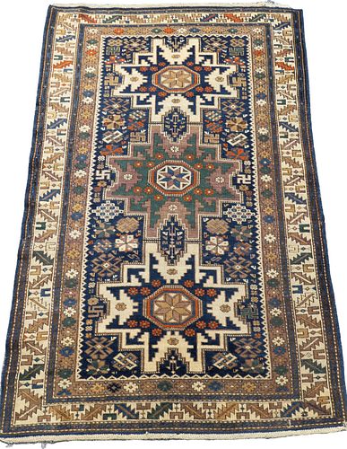 ANTIQUE LESGHI SHIRVAN RUGCirca 3836be