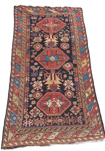 ANTIQUE KURDISH KAZAK RUGAntique