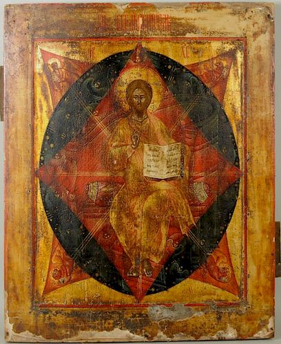 LARGE EARLY RUSSIAN ICON OF CHRIST