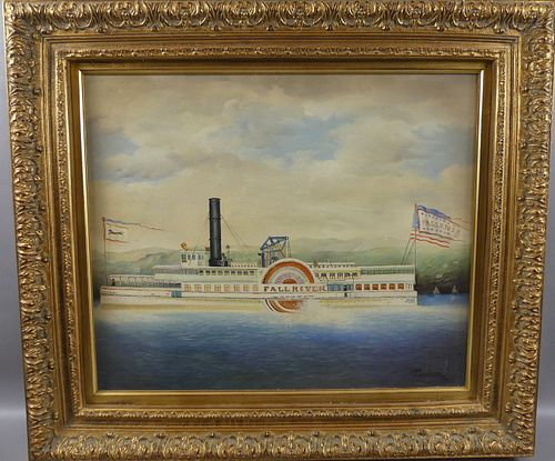 PAINTING OF FALL RIVER STEAMSHIP