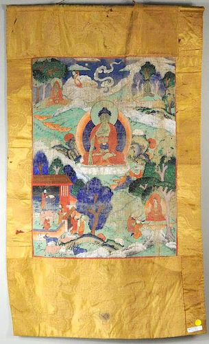 TIBETAN THANGKA OF SHAKYAMUNITibetan