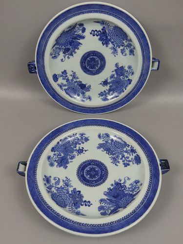 PAIR CHINESE FITZHUGH WARMING PLATESPair 38374d