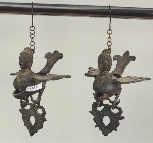 PAIR BALINESE BRONZE OR COPPER