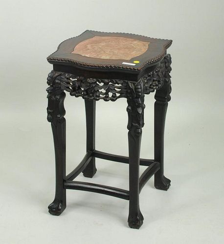 CHINESE CARVED HARDWOOD STAND  383755