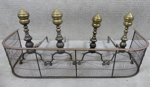 2 PAIR ANDIRONS SCREENLot of 383777