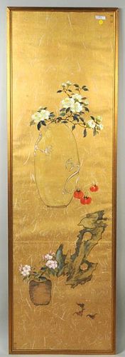 FRAMED ASIAN HANGING GOUACHE ON 38377f