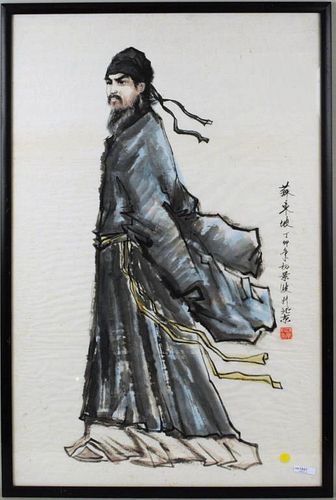 CHINESE SCHOOL WARRIOR WATERCOLOR 38378f