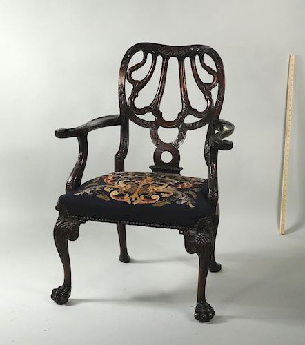 GEORGE II STYLE CARVED MAHOGANY 3837ff