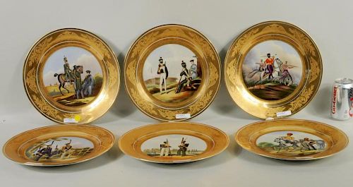 SIX RUSSIAN PORCELAIN PLATESSet of six