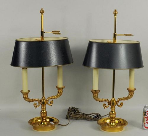 PAIR NEOCLASSICAL STYLE BRASS BOUILLIOTTE 38385e