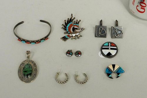 GROUP STERLING SILVER NATIVE AMERICAN