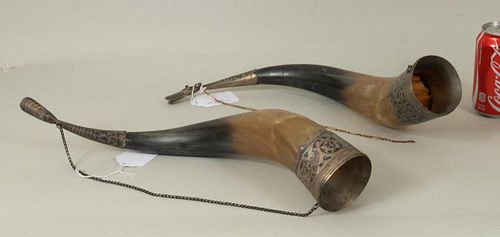 PAIR IMPERIAL RUSSIAN WINE HORNS  38386c