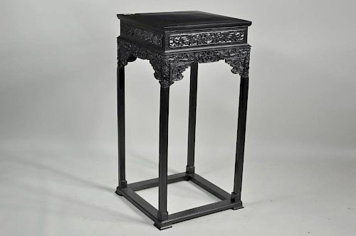 CHINESE INTRICATELY CARVED EBONIZED 383887