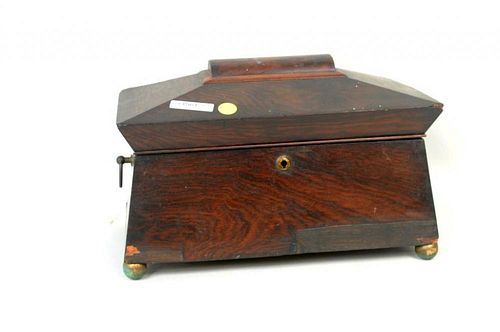 REGENCY ROSEWOOD VENEERED TEA CADDYRegency