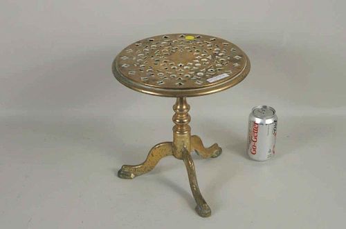 RARE QUEEN ANNE BRASS TILT TOP