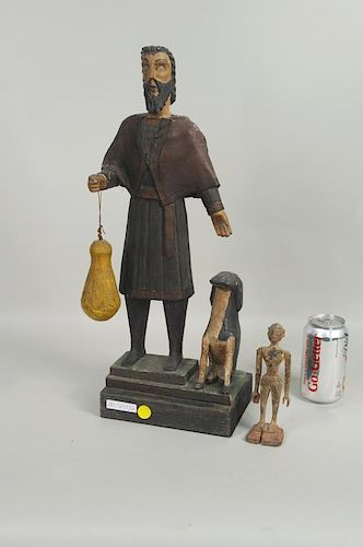 TWO CARVED & PAINTED FIGURESTwo
