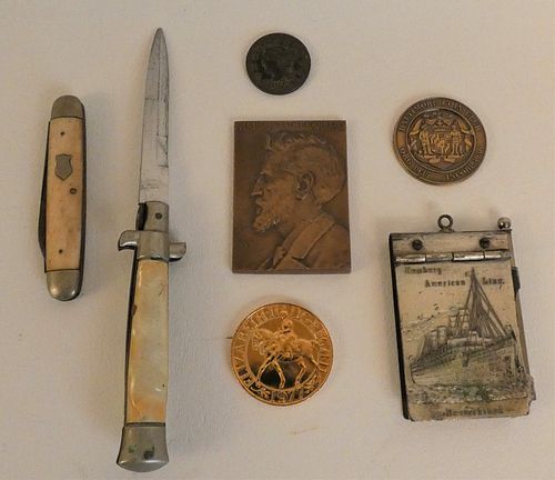 COINS & KNIFE LOT W/1848 LIBERTY