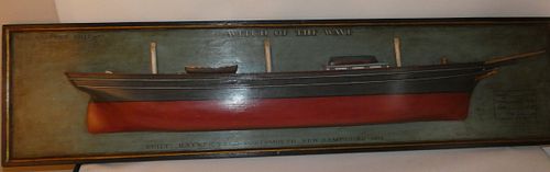 LARGE WOOD HALF HULL MODEL20th century