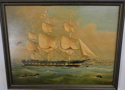 EDWIN PEGRUM SHIP PAINTINGOld oil portrait