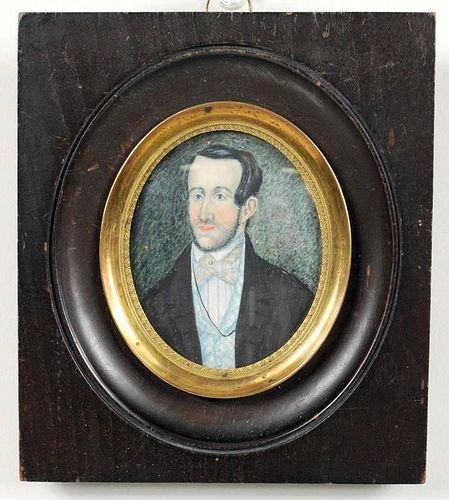 MINIATURE W C ON IVORY PORTRAIT 383a2b