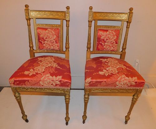 PAIR FRENCH SIDE CHAIRSPair of 383a2c