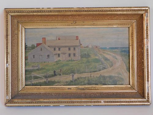 CLIFF ROAD NANTUCKET PAINTING ATTR  383a26