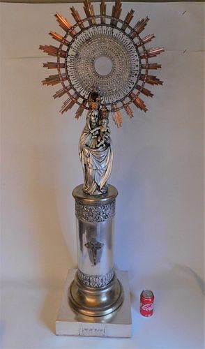 ANTIQUE SILVER MADONNA CHILD 383a3b