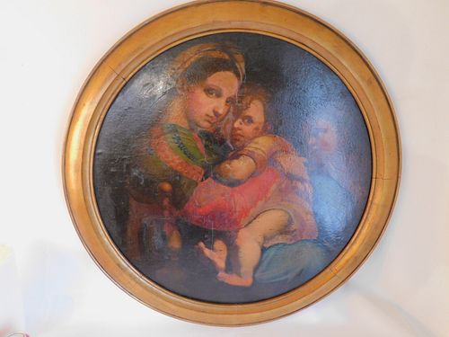 MADONNA CHILD OIL PAINTINGVictorian 383a47