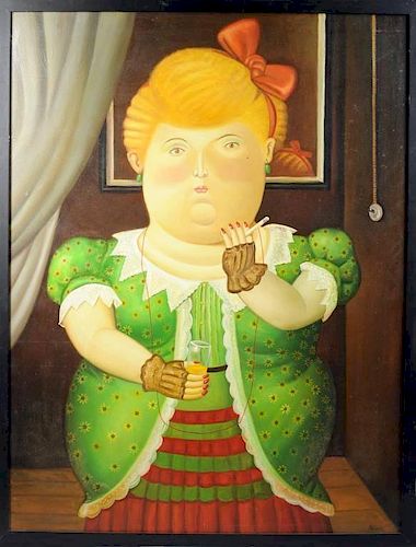 MANNER OF FERNANDO BOTERO LADY  383a42
