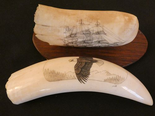 2 WHALE TOOTH ITEMSIncludes 3 inch 383a61