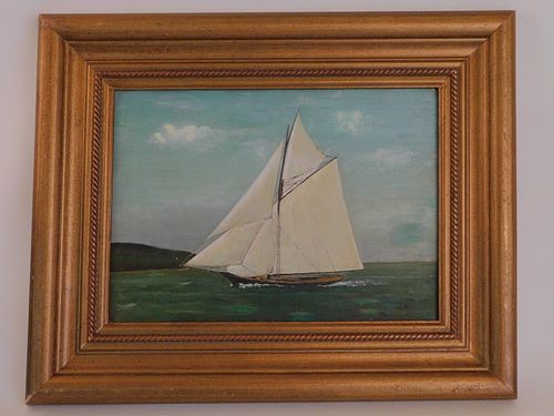 PRIMITIVE PAINTING OF YACHT19th