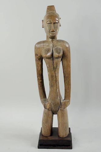 AFRICAN CARVED WOOD FEMALE FIGURE