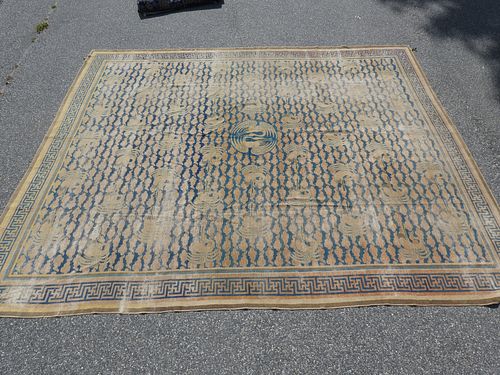 19TH C CHINESE RUG W CRANESRare 383a92