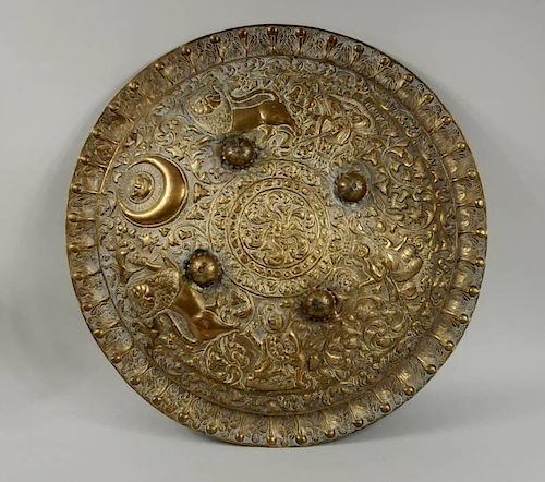 INDIAN REPOUSSE BRASS SHIELDIndian